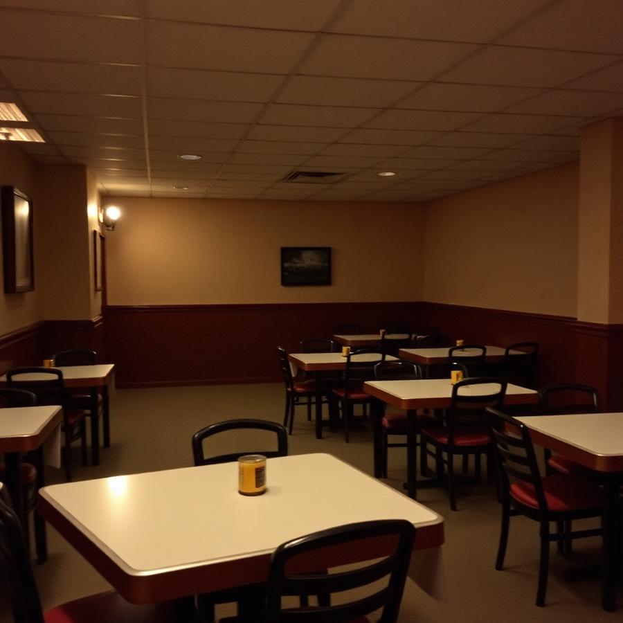 Dim empty dining room snapshot