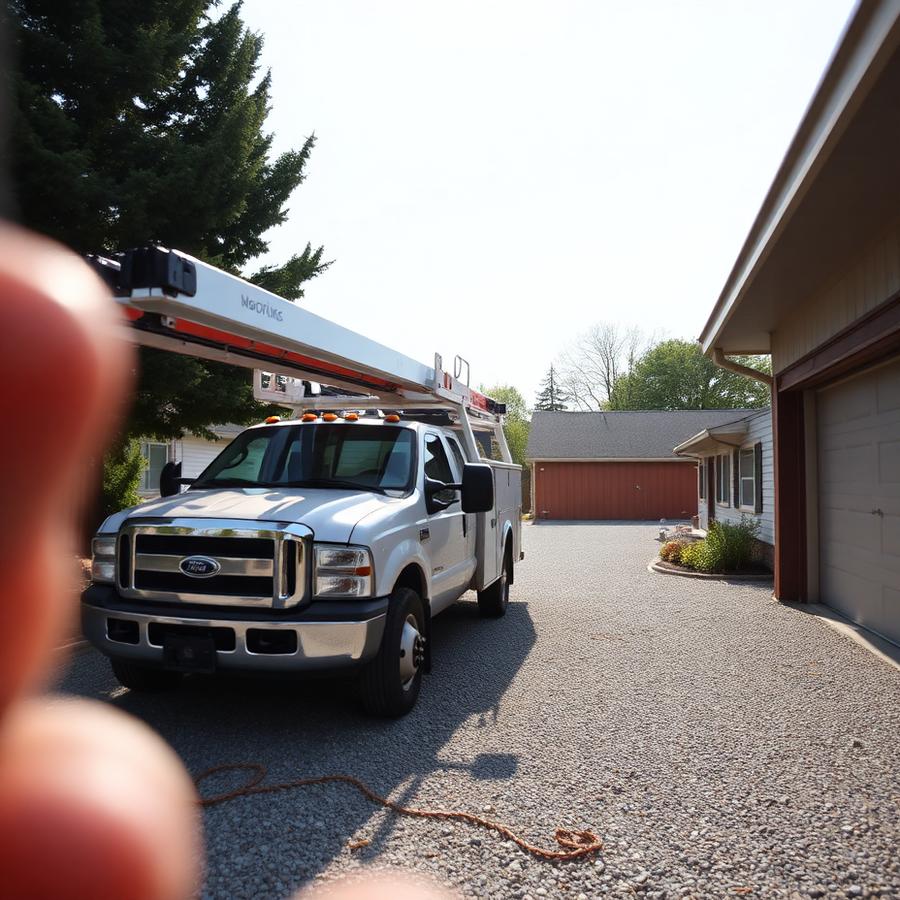 Amateur photo of a work truck