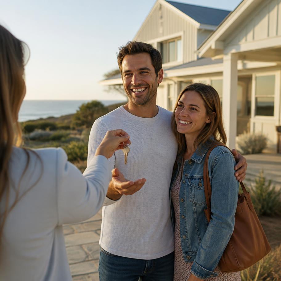 Clients receiving keys to a new home