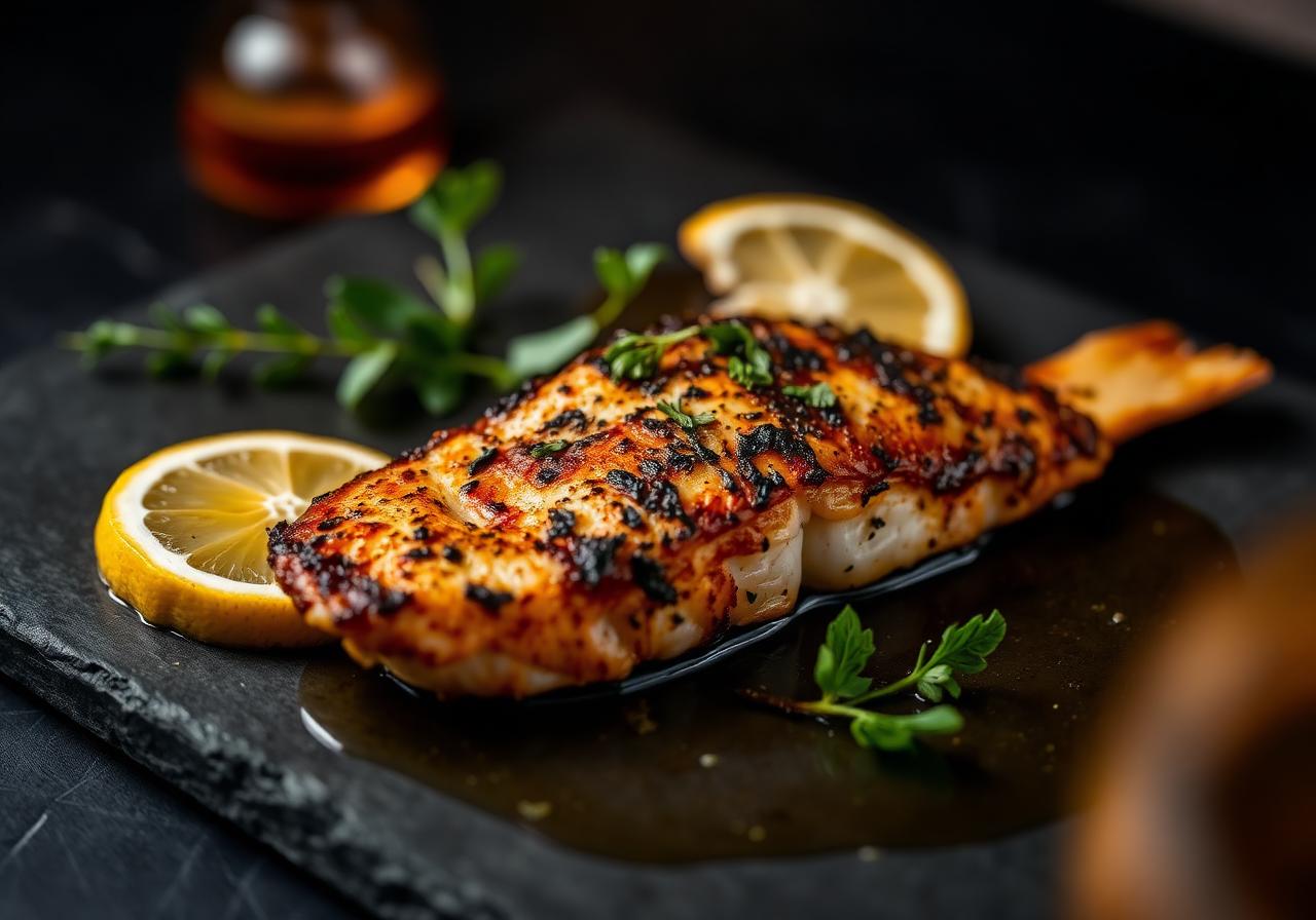 Wood-fired gulf snapper plate — concept design photo